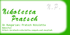 nikoletta pratsch business card